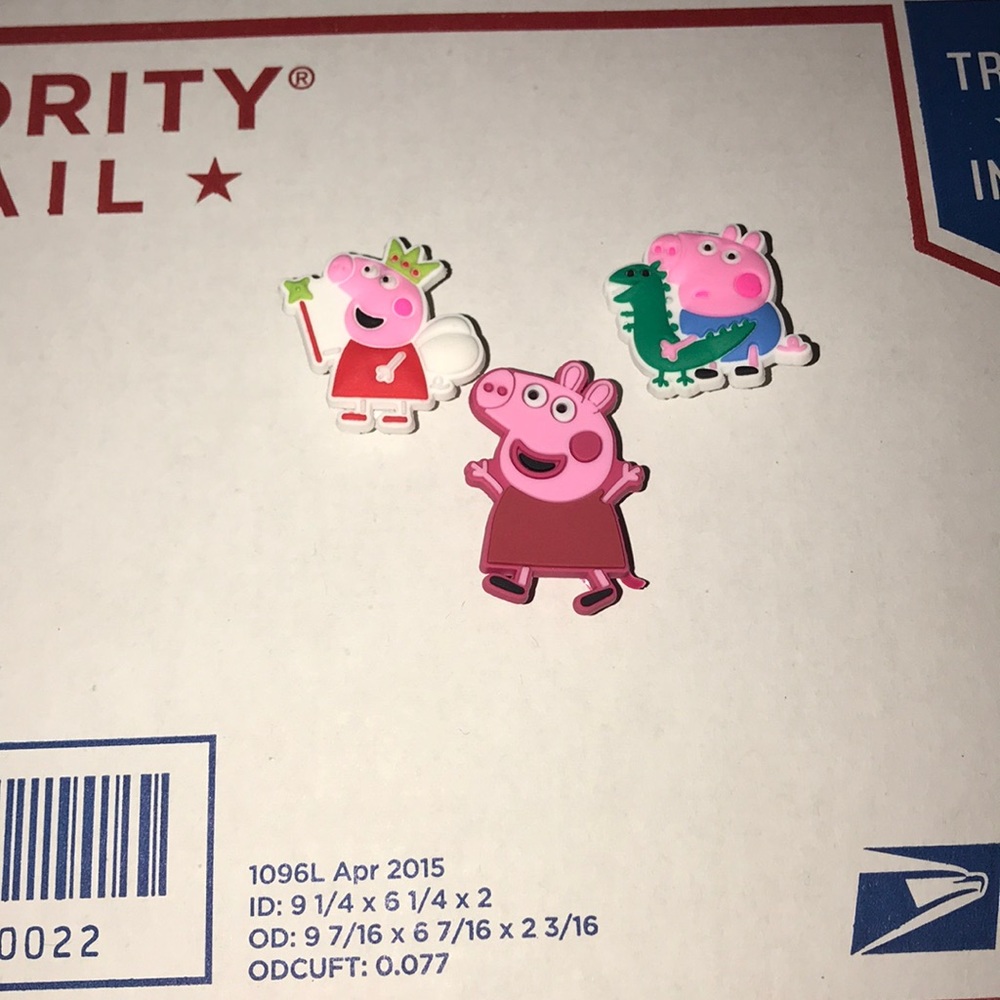 Bundle of 3 Peppa Pig Croc Charms, Jibbitz or Pins